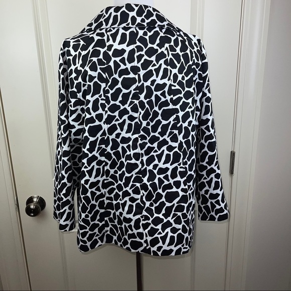 Appraisal Black & White Animal Print Midi Jacket L - Picture 5 of 12